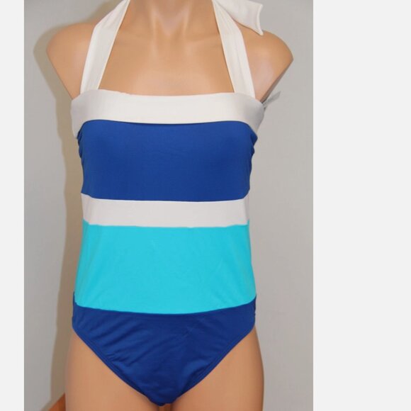 Ralph Lauren Other - New Ralph Lauren Swimsuit Bikini one piece Size 14 or 16 White COB Blue